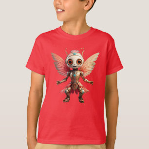 Camiseta Robô de Dança Fofo Coral Gold Pixie