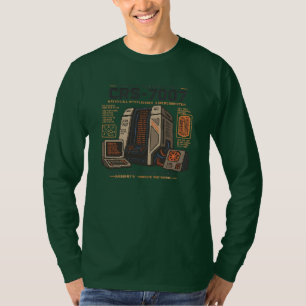 Camiseta Robô de IA Futurista Retro Computador Vaporwave Ne
