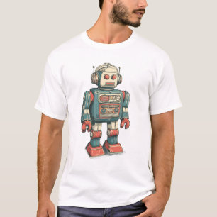 Camiseta Robô de Lata com Fones de Ouvido — Meca de Baú de 