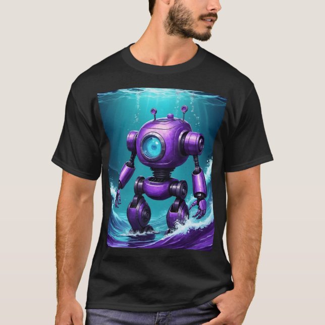 Camiseta robô de mergulho grande (Frente)