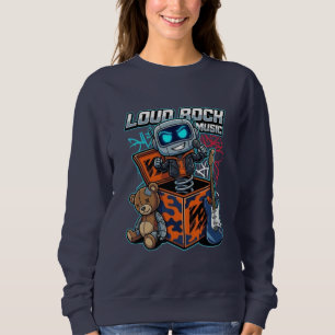 Camiseta Robô de Música Rock Alta