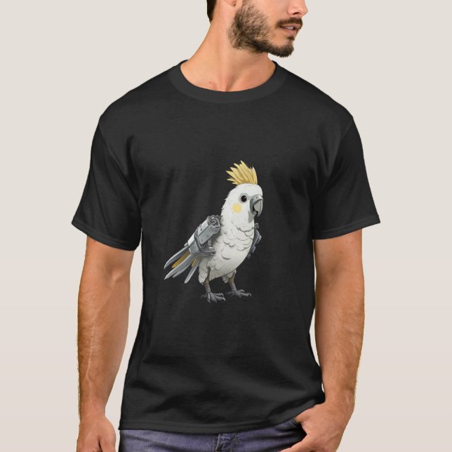 Camiseta Robô de Pássaro Cacatua (Frente)