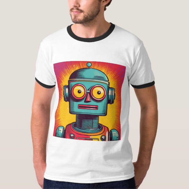 Camiseta Robô de pop Art (Frente)