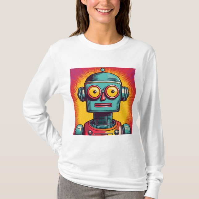 Camiseta Robô de pop Art (Frente)