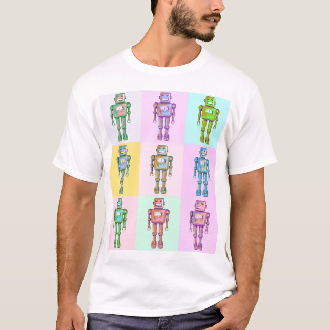 Camiseta Robô de Pop retrô v2 (Frente)