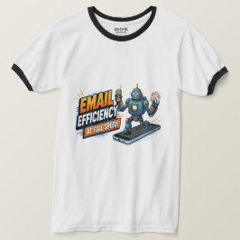 Camiseta Robô de Produtividade de E-mail Rápido
