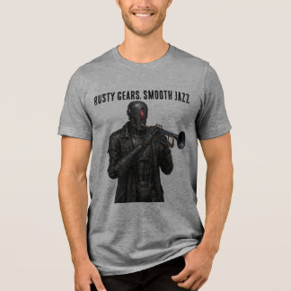 Camiseta Robô de Trompete de Jazz Suave Engrenagens Enferru
