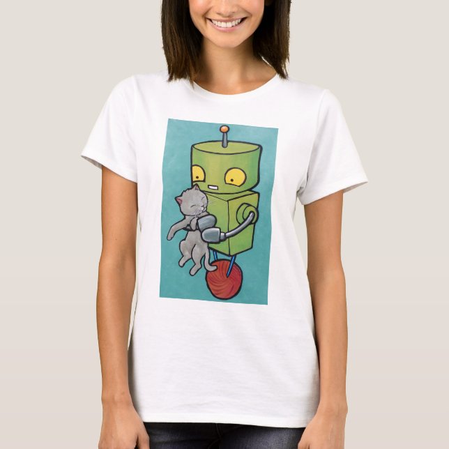 Camiseta Robô e Gatinho (Frente)