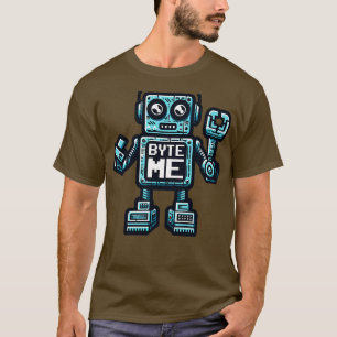 Camiseta Robô engraçado AI AGI Humor Byte Me