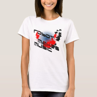 Camiseta robô faz música-splatter