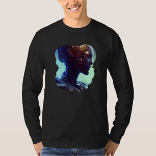 Camiseta Robô Feminino Ficção Científica Ciborgue Futurista