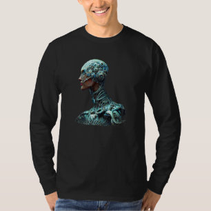 Camiseta Robô Feminino Ficção Científica Ciborgue Único Fut
