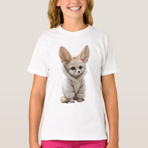 Camiseta Robô Fofa Raposa Fennec Crianças