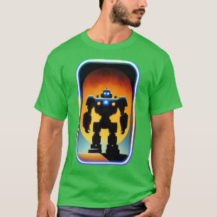 Camiseta Robô Giant SciFi Tin Toy Retro Vintage Olhando Si