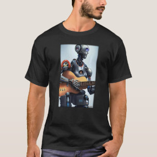 Camiseta Robô Guitarra Futura Tecnologia Ciência Sci Fi Mac