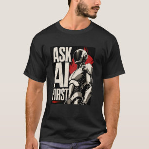 Camiseta Robô Humanoide Futurista de IA Design de Tecnologi