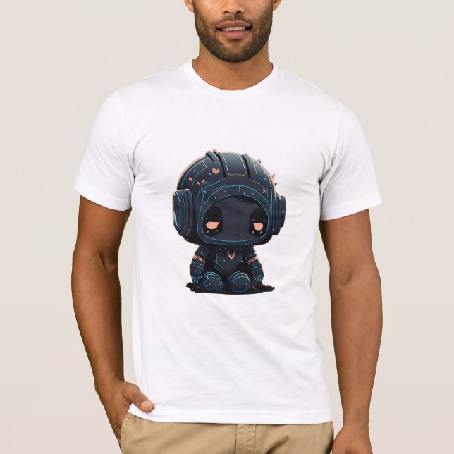 Camiseta ''Robô Melancholy Black Cartoon'' (Frente)