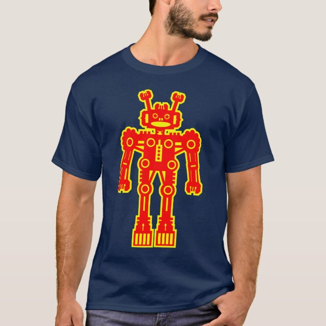 Camiseta Robô Mk I - (Vermelho e Amarelo) (Frente)