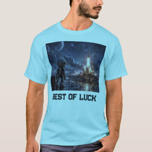 Camiseta Robô na Missão Espacial Chuvosa no