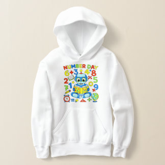 Camiseta Robô Números Matemática Fofo Capuz Dia dos Números