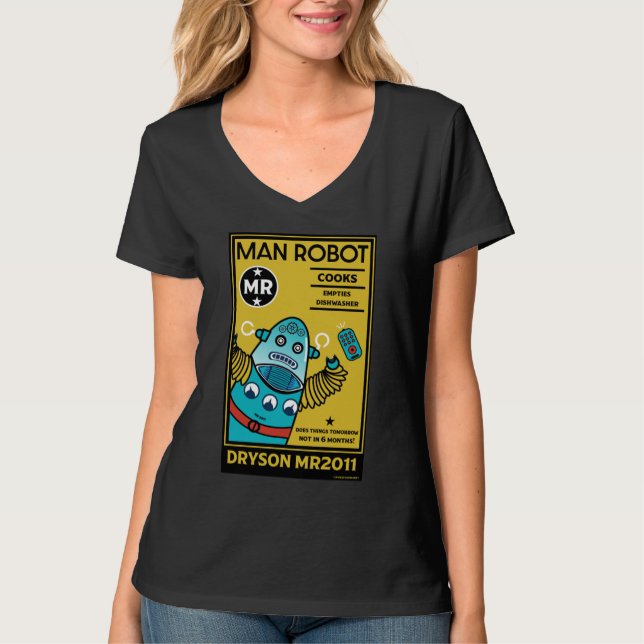 Camiseta Robô Oferece Presentes Para Aniversário (Frente)