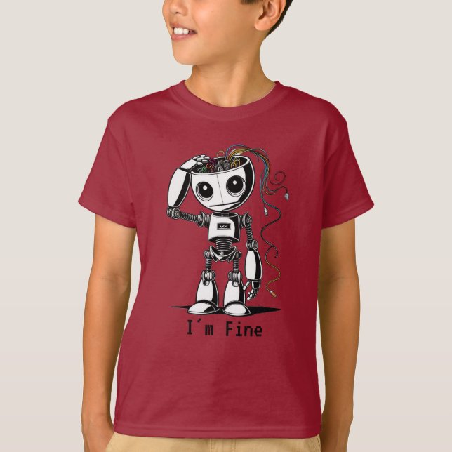 Camiseta Robô quebrado - Estou bem (Frente)