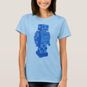 Camiseta Robô retro azul