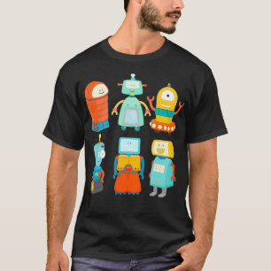 Camiseta Robô Retro Diversão Robótica Nerd Geek Robótic