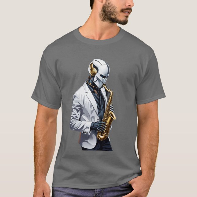 Camiseta robô saxofone (Frente)