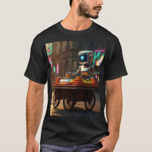 Camiseta Robô Vendedor de Frutas – Arte de Fusão de Rua Egí