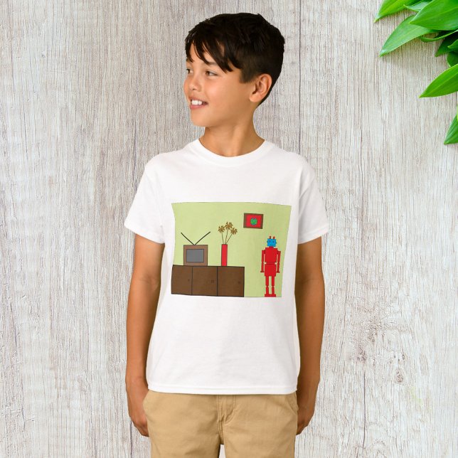 Camiseta Robô Vermelho Retroativo (Criador carregado)