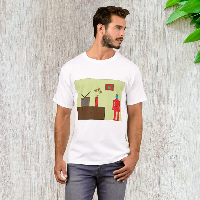 Camiseta Robô Vermelho Retroativo (Criador carregado)