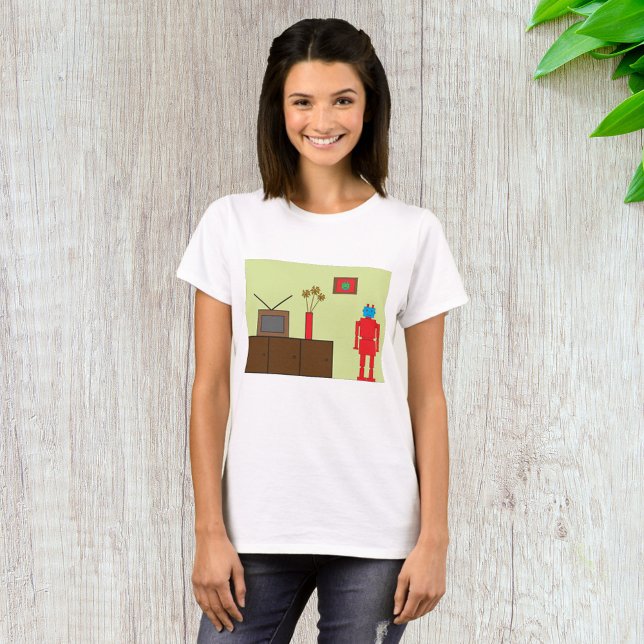 Camiseta Robô Vermelho Retroativo (Criador carregado)