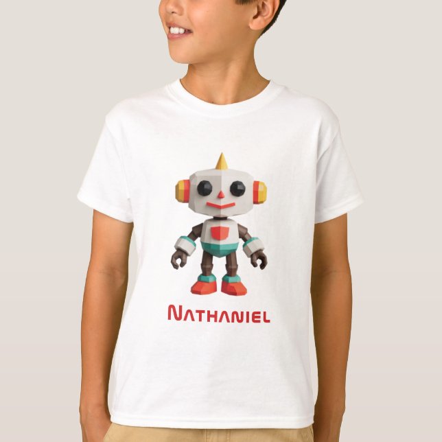 Camiseta Robôs Crianças Personalizáveis (Frente)
