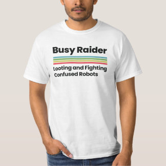 Camiseta Robôs de Jogos de Saque e Luta Ajetreados do Raide