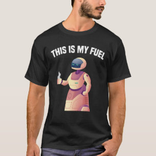 Camiseta Robôs - Este É O Meu Combustível - Café - Engenhei