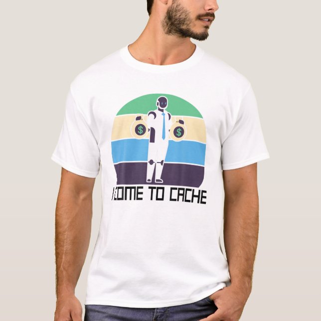 Camiseta Robôs - Eu Vim Para Cache - Engenheiro Mecânico -  (Frente)