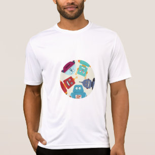 Camiseta robôs olhando para baixo