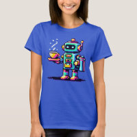 Robot Barista - Design de café de Arte em Pixel