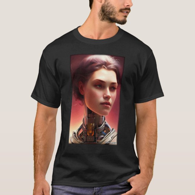 Camiseta Robot Future Technology Science Mulher Retro Vinta (Frente)