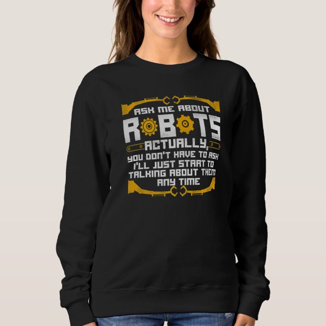 Camiseta Robot Robotics Engenheiro Vintage Me Pergunte Sobr (Frente)