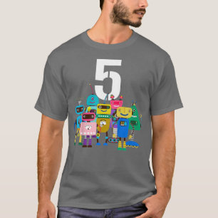 Camiseta Robótica de aniversário de criança com 5 anos de i