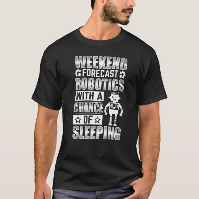 Camiseta Robótica de Previsão de Fim de Semana com Oportuni (Frente)