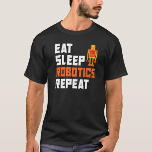 Camiseta Robótica de Repetição do Sono Comida