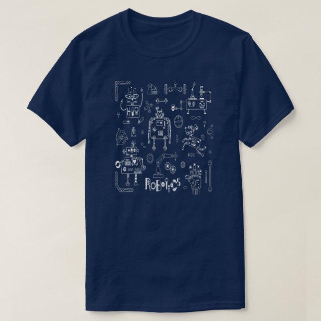 Camiseta Robótica Engenheiro técnico Funny Vintage Robot (Frente do Design)