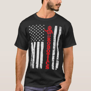 Camiseta Robótica USA American Flag Robots 