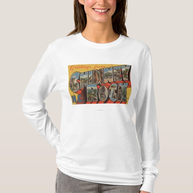 Camiseta Rocha da chaminé, North Carolina (Frente)