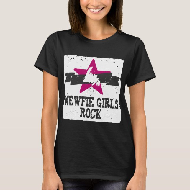 Camiseta Rocha das meninas de Newfie (Frente)