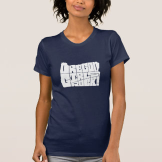 Camiseta Rocha das meninas de Oregon! (azuis marinhos)