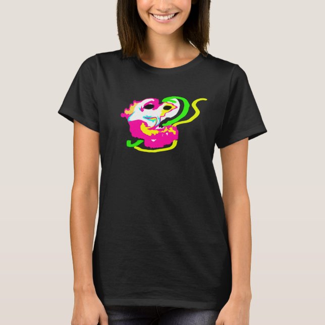 Camiseta rocha de cavalo-marinho neon (Frente)